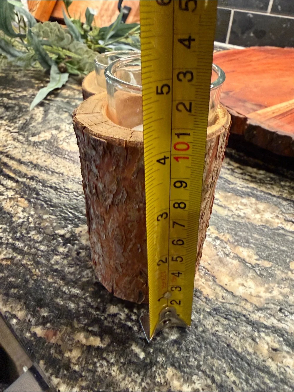 Rustic Lodge Cabin Wood Bark Votive Candle Holders - Natural Brown Centerpiece - Picture 5 of 15